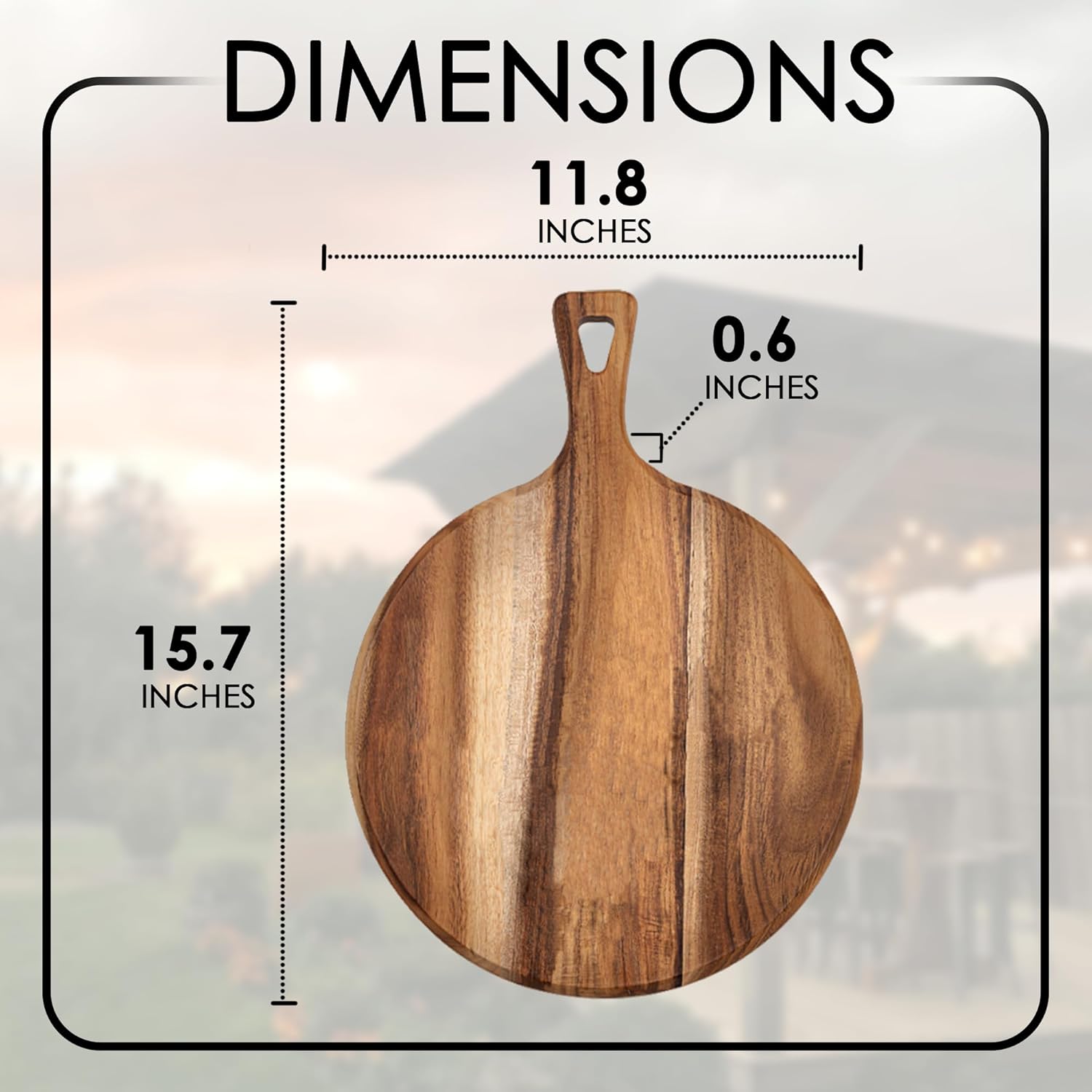 Generic Round Charcuterie Board - Wood Cutting Board with Cheese Knives, Decorative Wooden Serving Board, Kitchen Tray for Cheese, Bread, Meat, and Appetizers, Perfect for Entertaining and Hosting