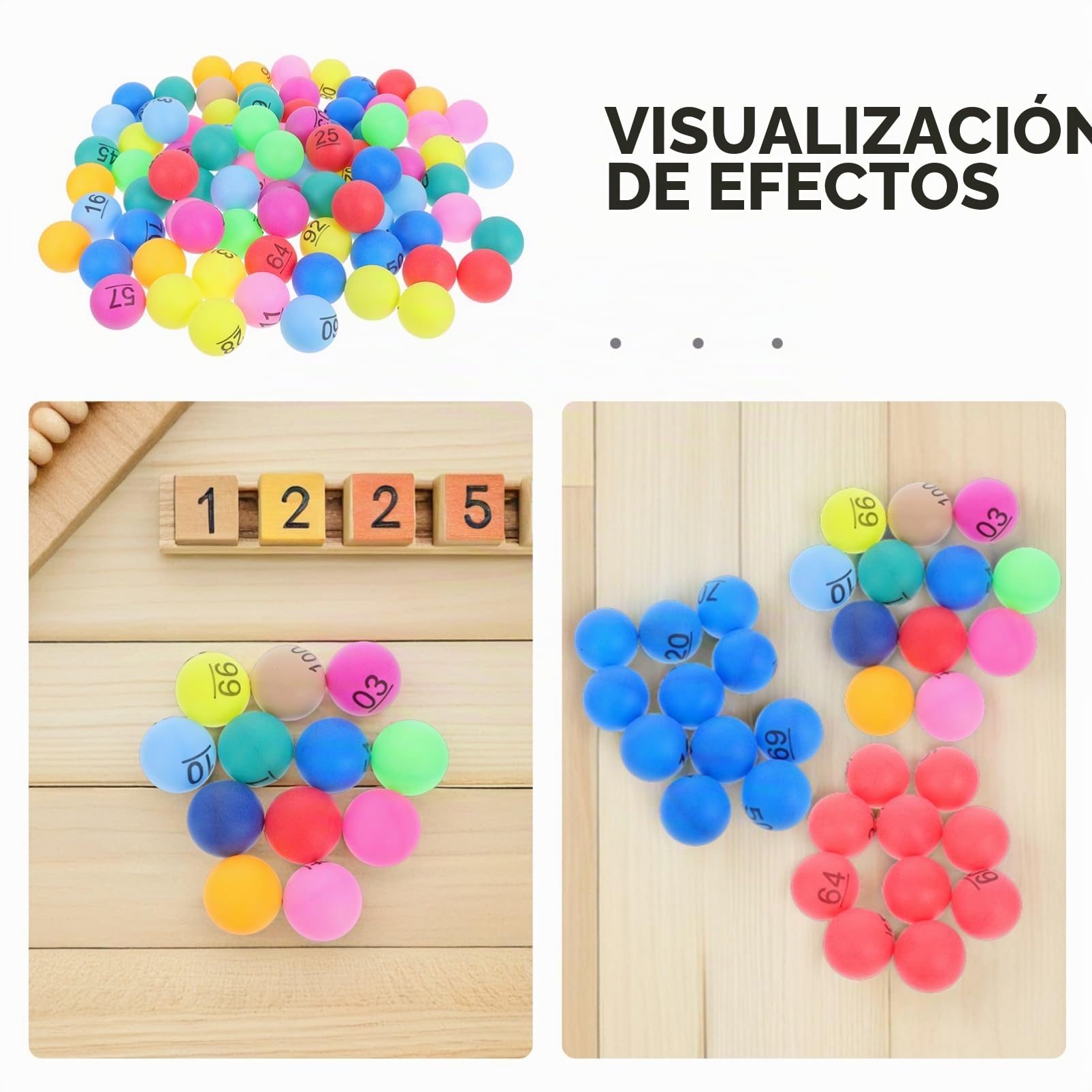 ifundom 100 Bolas Numeradas De Plástico De 1.57 Pulgadas para Rifa Bingo Juegos De Mesa Actividades Familiares Y Fiestas Colores Vibrantes