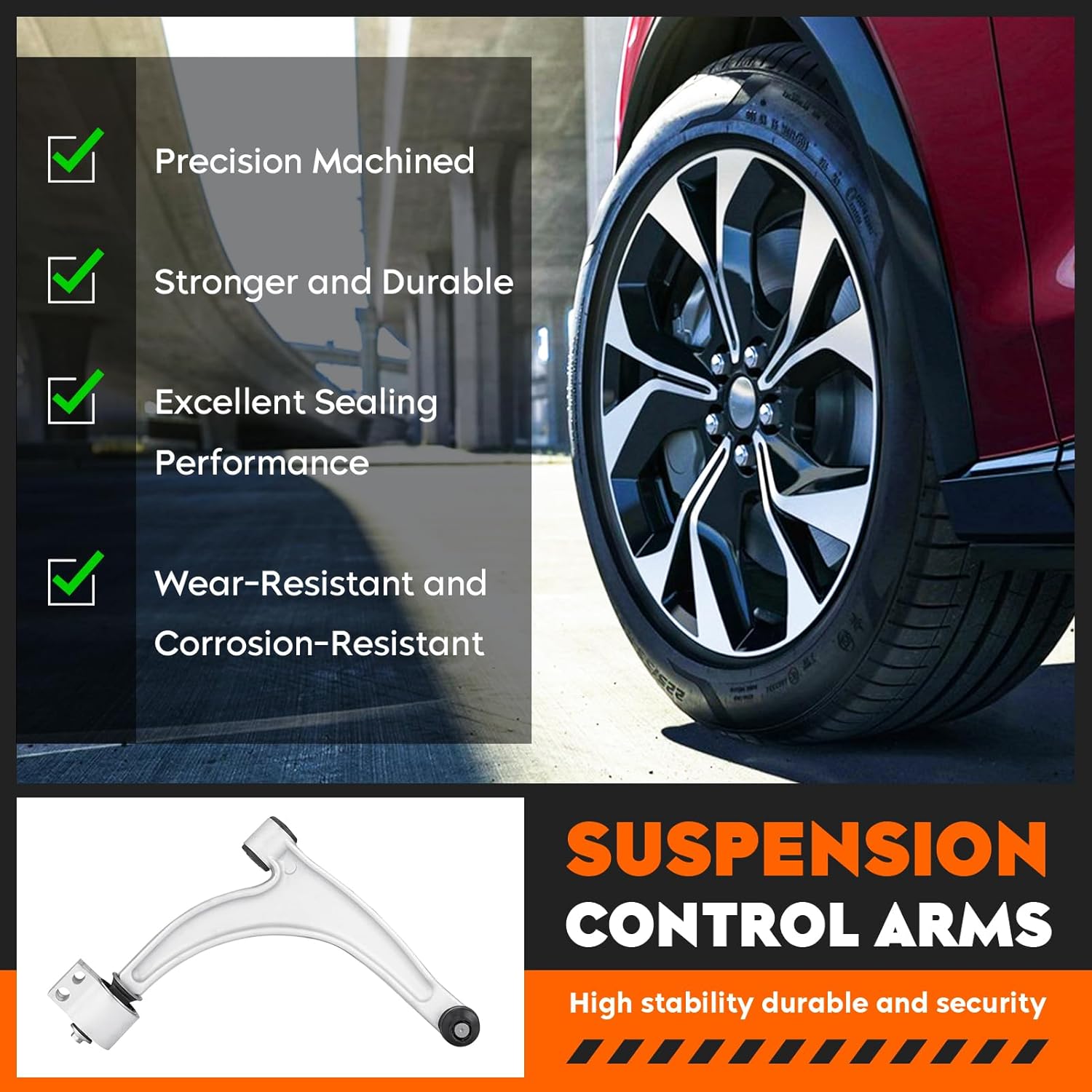 8 pcs Front Lower Suspension Lower Control Arms Kit Fit for Chevrolet Malibu 2004-2012, Fit for Saturn Aura 2007-2009, Fit for Pontiac G6 2005-2010, with Ball Joints