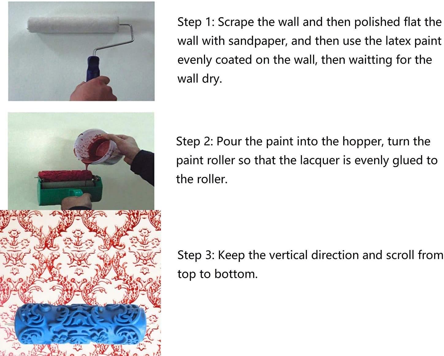Utoolmart 7 Inch Paint Roller Painting Frame Machine with Handle Roller Brush Green DIY Tool for Home Wall Decoration