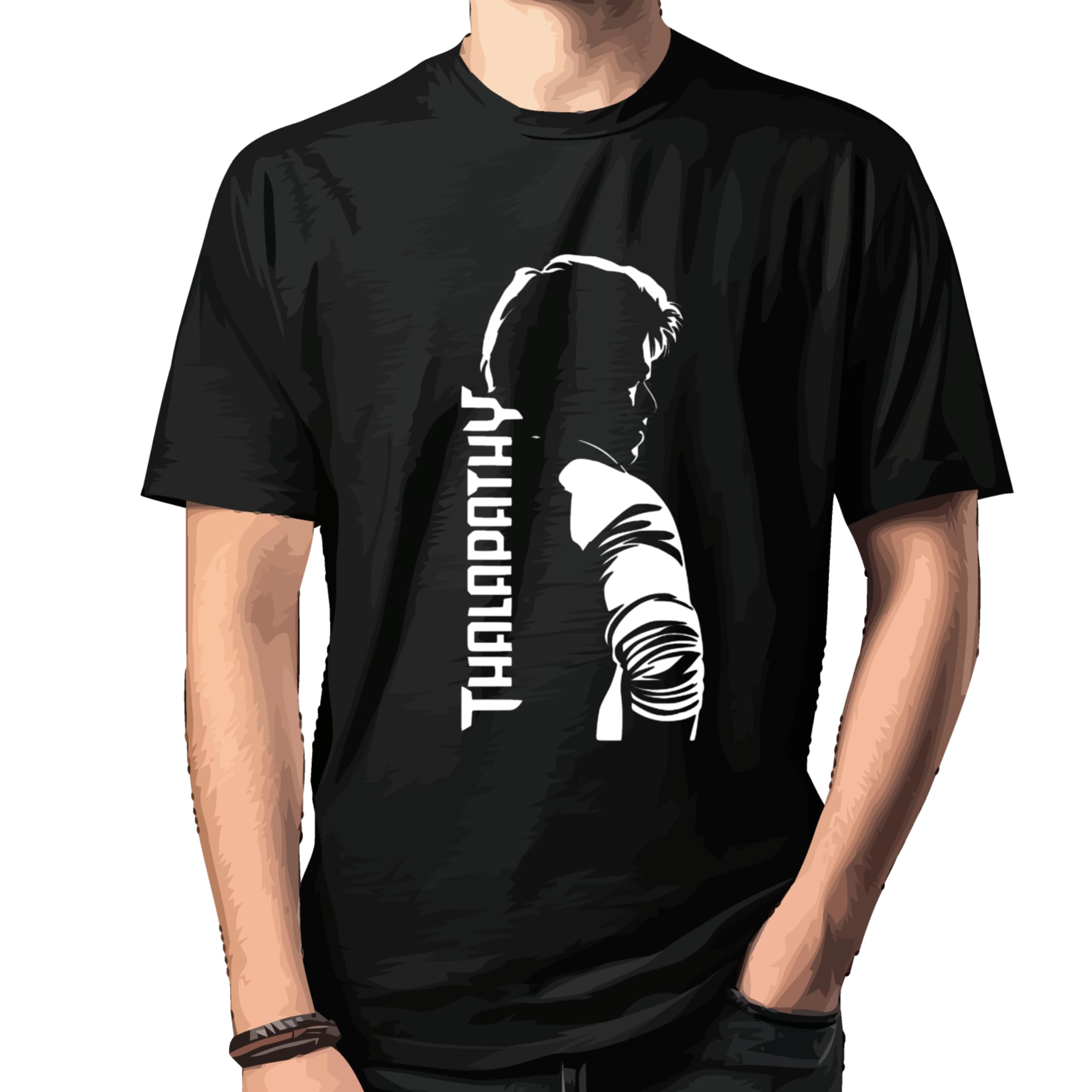 Thalapathy Vijay Black Polyster T-Shirt-picture-27
