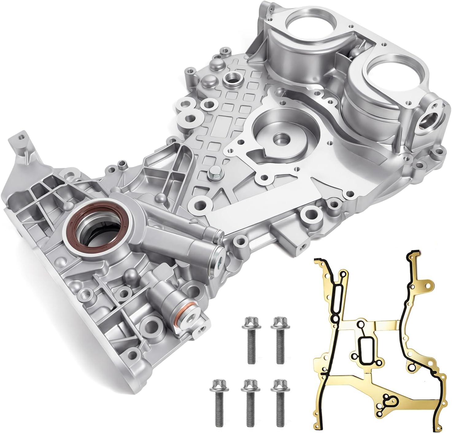 Factory New Engine Timing Cover Oil Pump Assembly with Gasket, Compatible with Chevrolet Cruze 2011-2016, Sonic Trax Buick Encore 1.4L OE# 25199424, 55562788