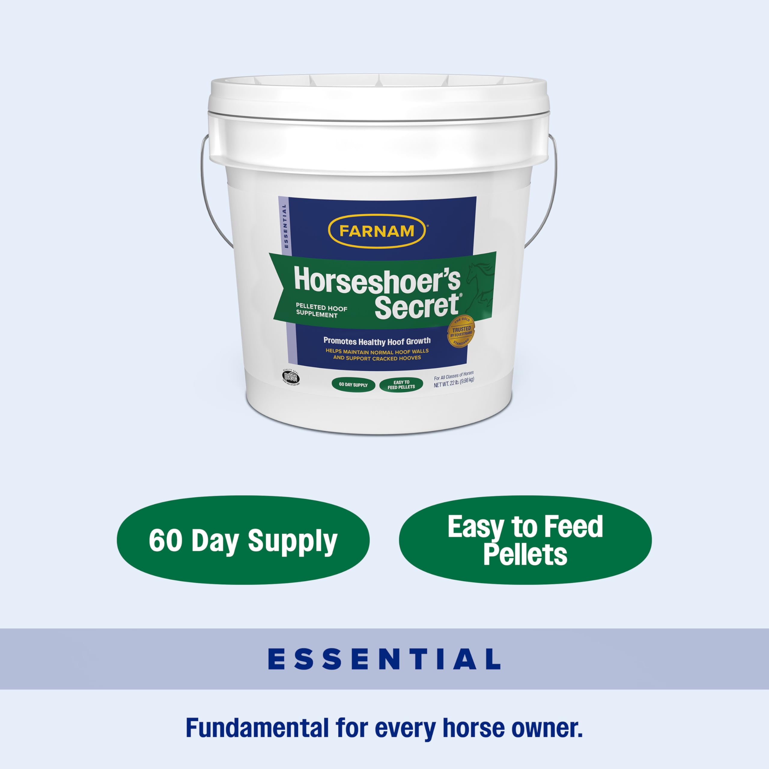 Farnam Horseshoer's Secret Pelleted Hoof & Biotin Supplements, Nutrient-Rich Formula with Amino & Fatty Acids, Omega-3 Minerals, Promotes Hoof Growth & Supports Cracked Hooves, 22 lb, 60-Day Supply — Amazon image 9