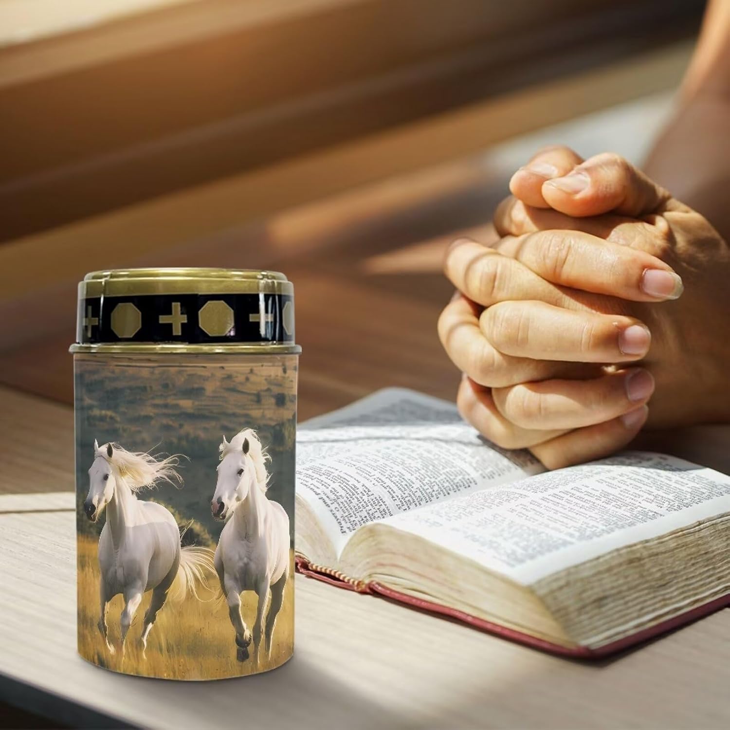 Poceacles Solar Lights Waterproof Outdoor Solar Candle Cemetery Grave Decorations Fake Flameless Candles Outdoor Solar Lights Solar Lamp for Cemetery Lawn Yard, White Horse, Pack of 4