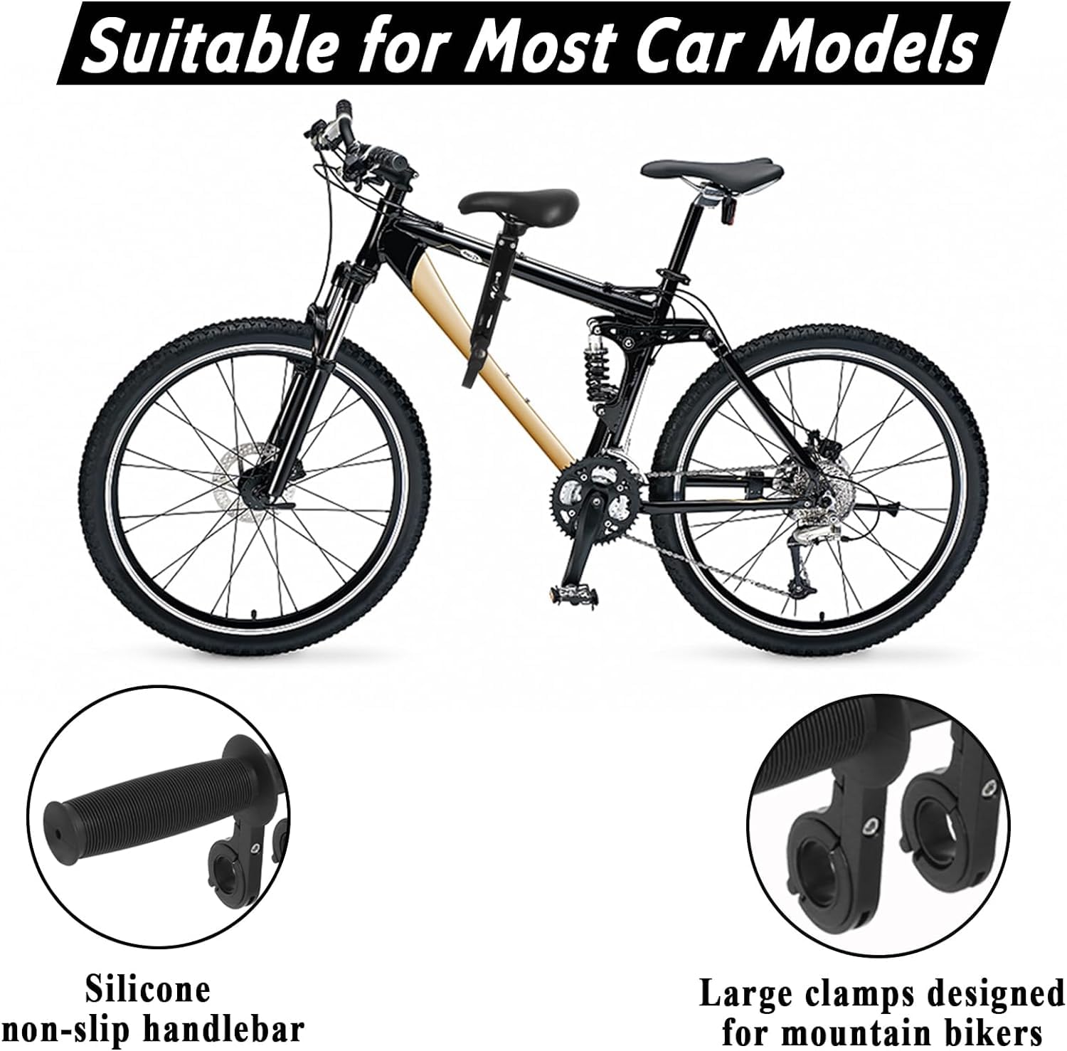 Selle de Vélo Enfant Avant avec Guidon et Pédalier, Siège Vélo Enfant Compatible VTT Adulte, Porte Enfant Amovible 2-5 Ans