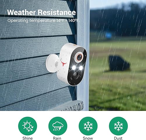Miniatura 7 de Cámara de seguridad inalámbrica de 1080p con detección humana AI, visión nocturna, conversación bidireccional, almacenamiento en la nube, solo WiFi