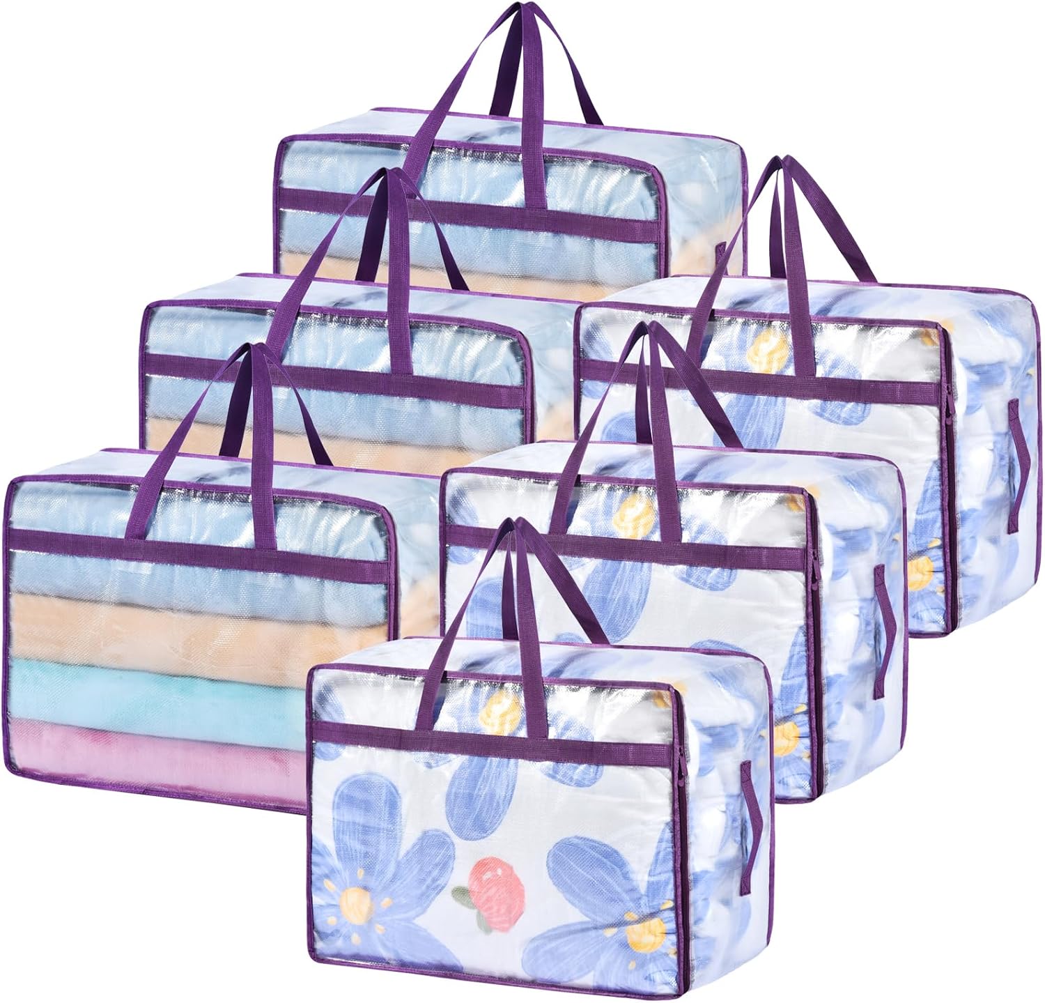 20 Gallon Large Clear Blanket Storage Bags for Bedding with