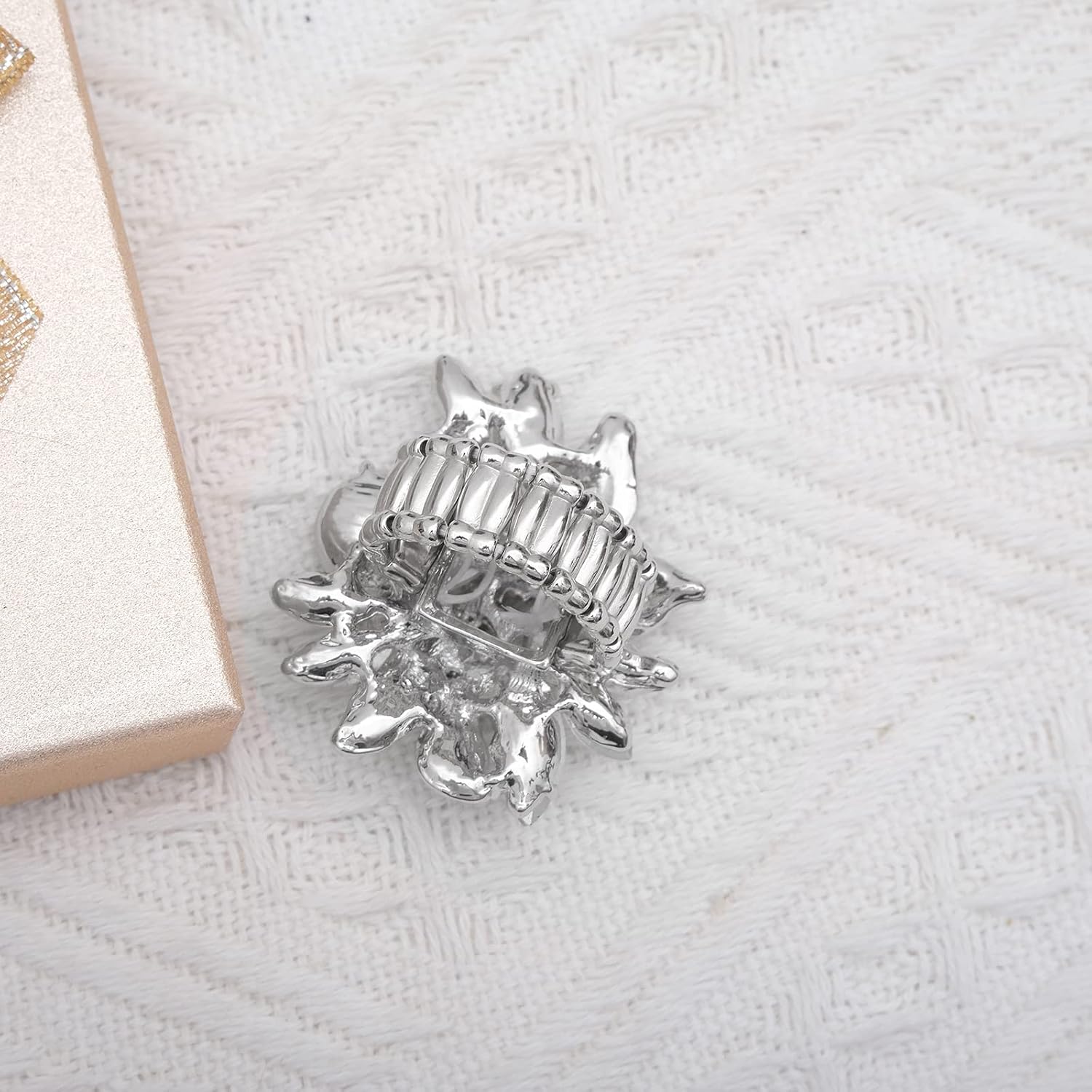 CSY Luxury Froral Cocktail Statement Rings Stretch Adjustable Ring image 4