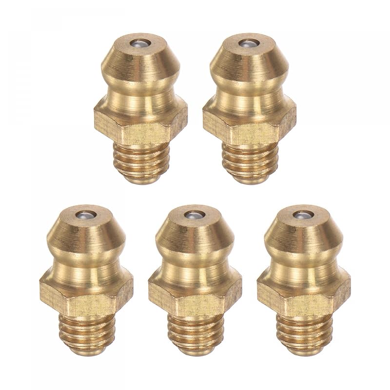 Kit de Engraxadeiras Retas de Latão com Rosca M5 x 0,8 mm para Lubrificação, 5 peças
