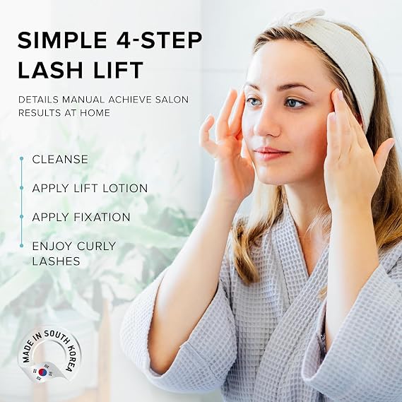 AYASAL Lash Lift Kit: Korean Thio-Free Formula Eyelash Perm Kit with Clear Step-by-Step Process, Gentle & Long-Lasting At-Home & Salon-Style Lash Lift Results, 6 Applications