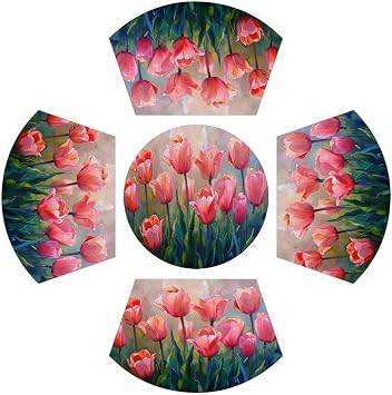 Tulip Wedge Placemats Set of 4 Heat Resistant 4 Wedge Place Mat