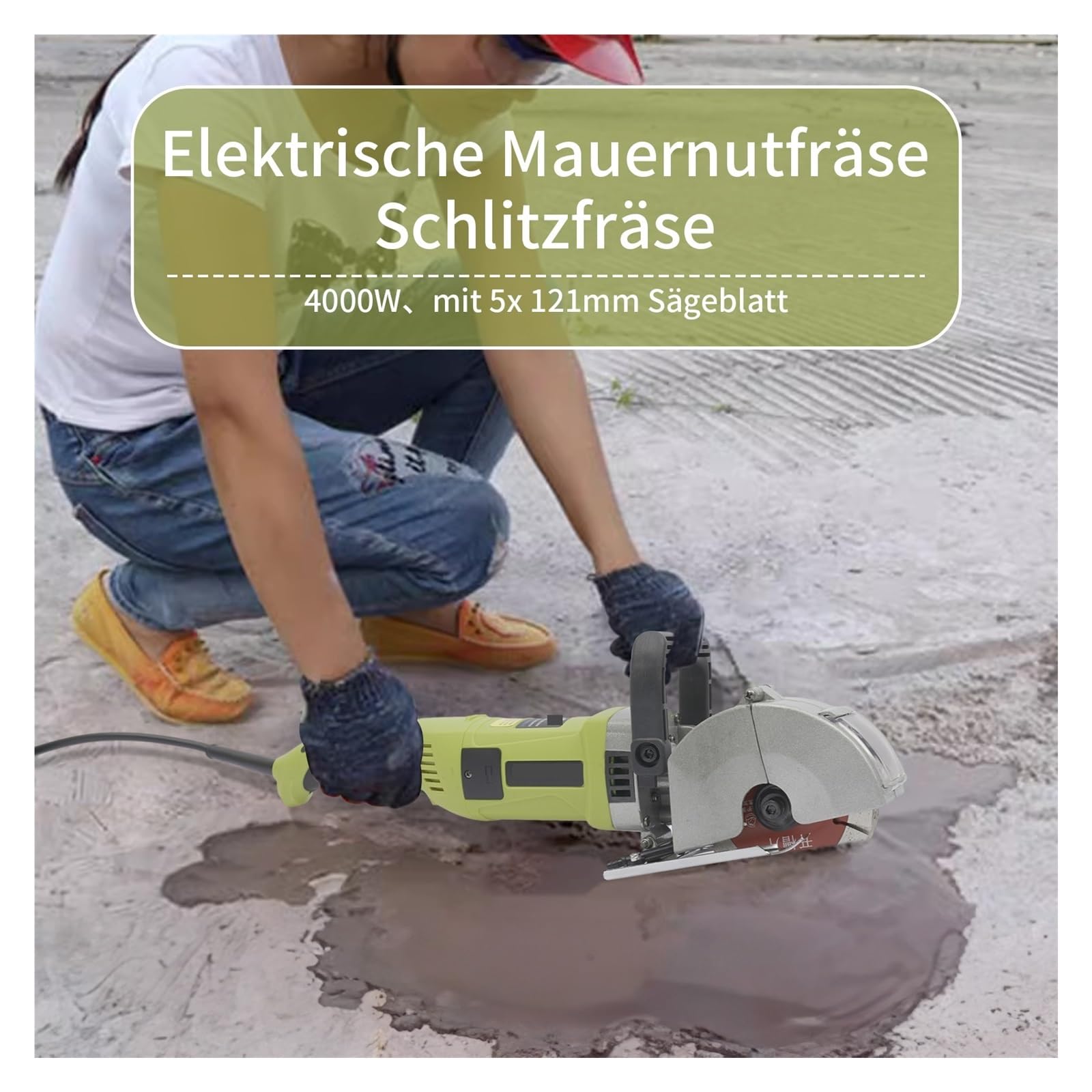 Ręczna Maszyna Do Rowkowania 4000 W, Bruzdownica Ścienna, Przecinarka Betonu, Maks. Rozmiar Cięcia 30 * 30 Mm, Narzędzie Tnące Piłą Tarczową PotężNe Rowkowanie