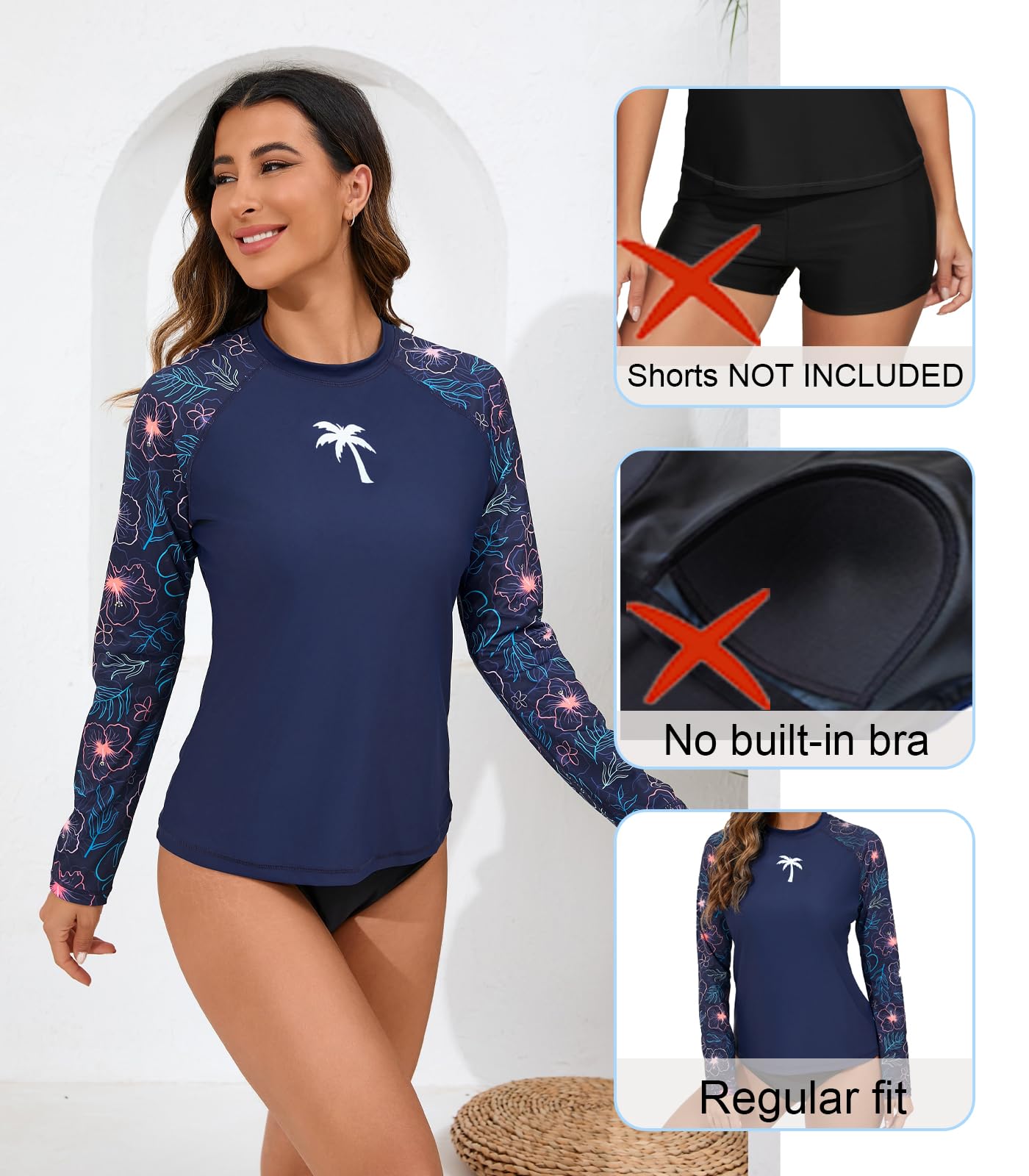Halcurt Traje de baño de manga larga para mujer, con protección solar UPF 50+, de secado rápido