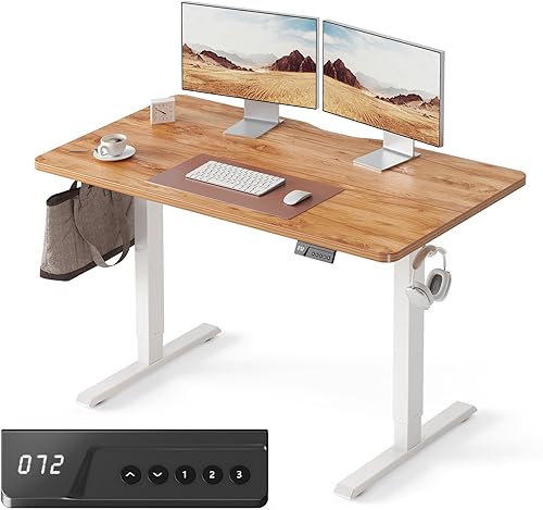 Miniatura 149 de FEZIBO - Escritorio eléctrico ajustable para trabajar sentado o de pie, 40 x 24 pulgadas, para oficina en casa, escritorio ergonómico para Negro