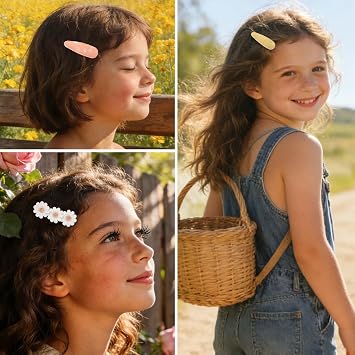 20PCS Cute Baby Snap Hair Cips for Girls, Floral Print Non Slip Wrapped Snap Hairpins for Hair Barrettes Hair Accessories for Baby Toddler Girls Kids