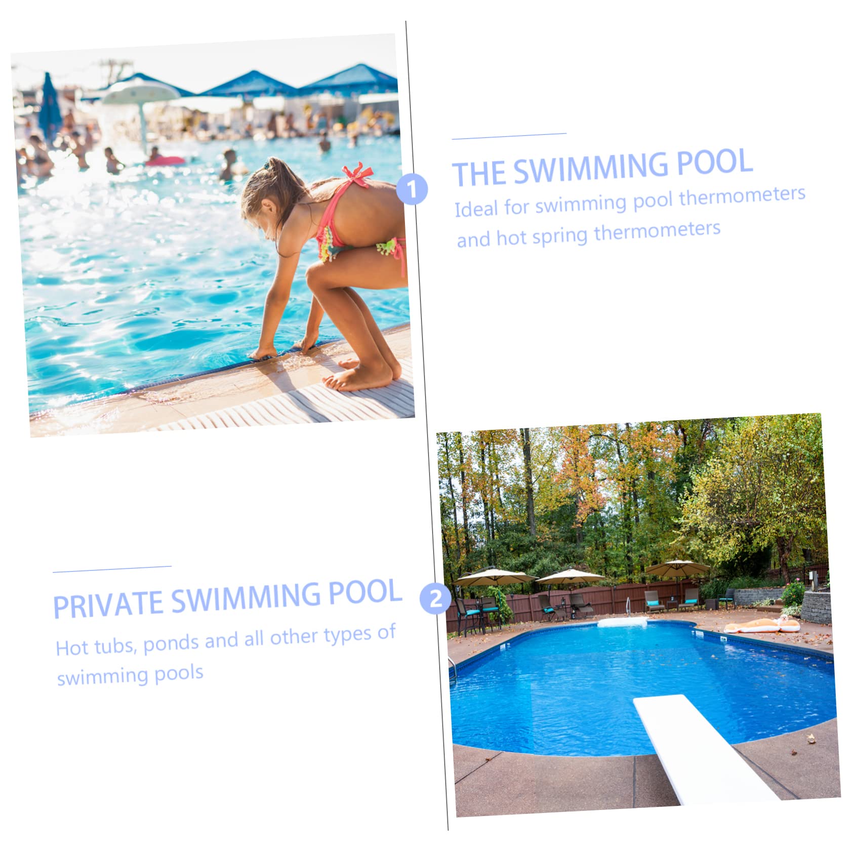 Toddmomy 3 Pezzi Termometro Per Acqua Galleggiante Piscina Termometro Dell'acqua Del Bagno Plastica