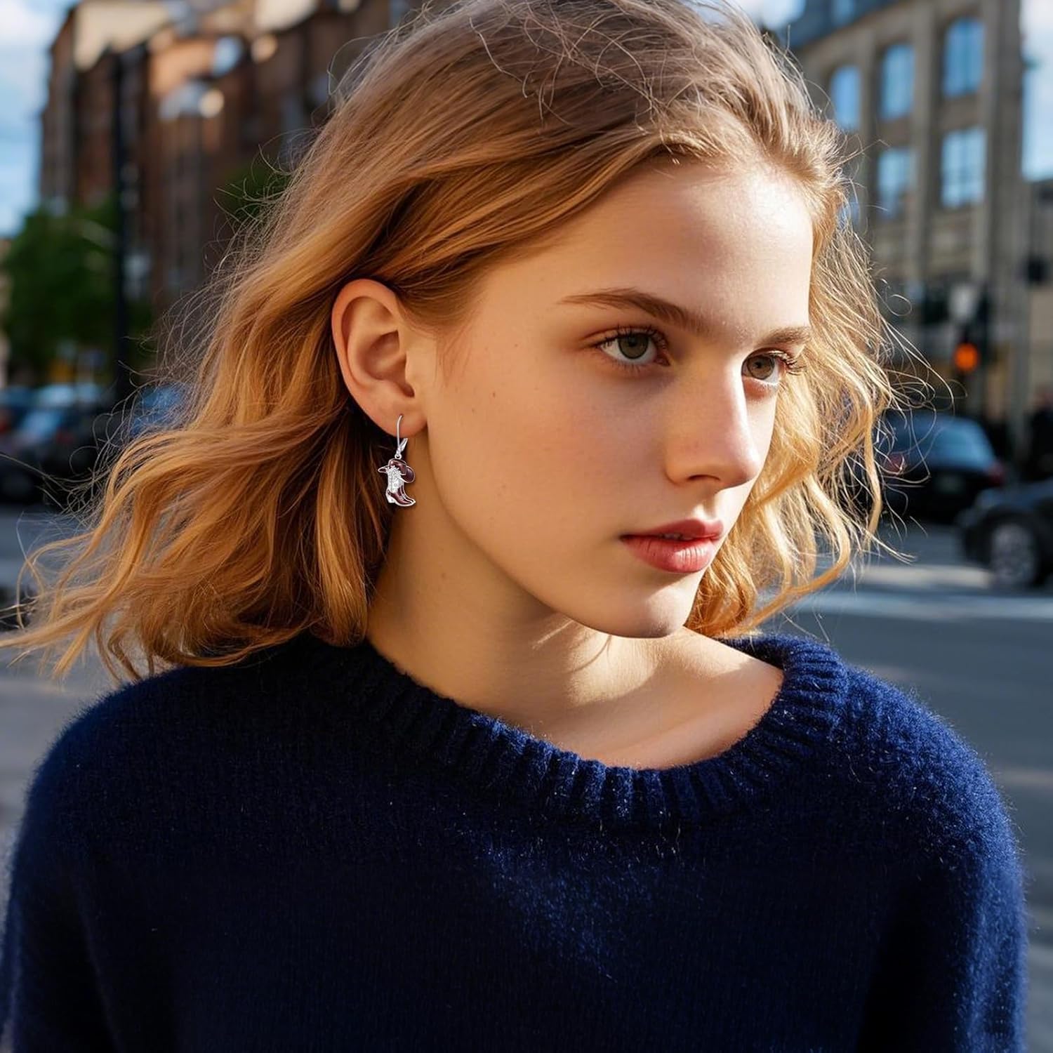 Cowgirl Earrings for Women Western 925 Sterling Silver Cowgirl Boot Hat Dangle Earrings aretes vaqueros para mujer Jewelry Gifts for Women - Image 4