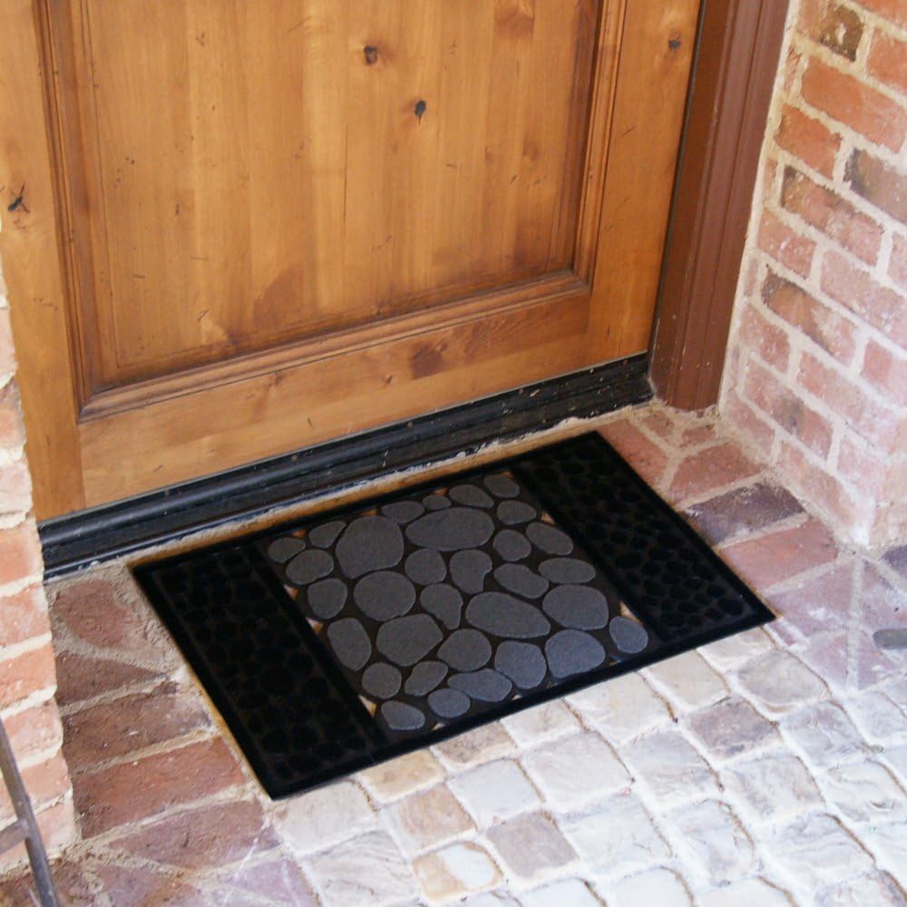 Rubber-Cal "River Rocks Outdoor Decorative Front Doormat, 18 x 30-Inch