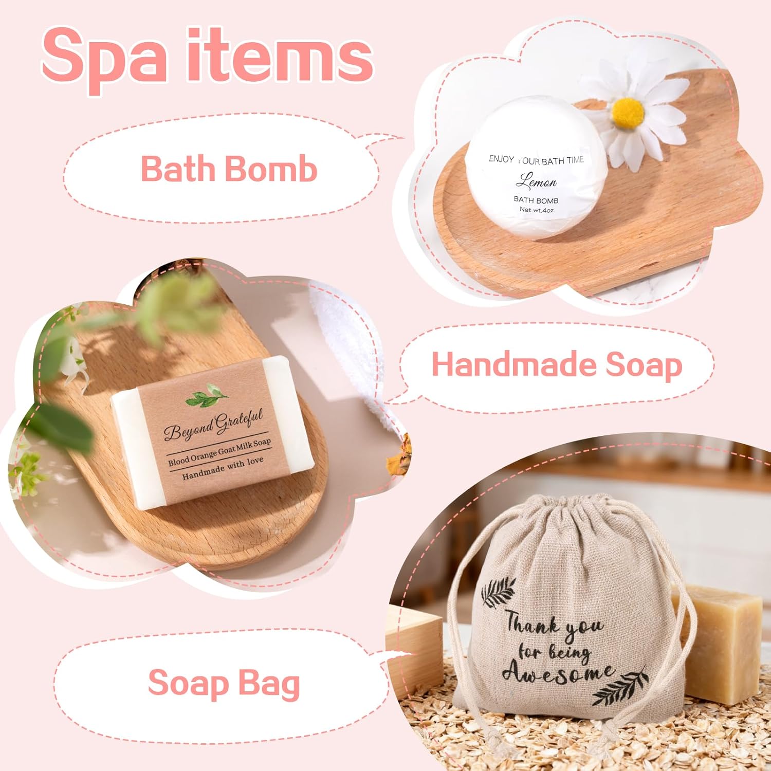 Thank You Gifts for Women, Appreciation Gift Box for Coworkers, Teachers, Nurses, Employee Appreciation Gifts w/ Notebook, Candle, Relaxation Spa Thank You Gift, Pink - Image 5