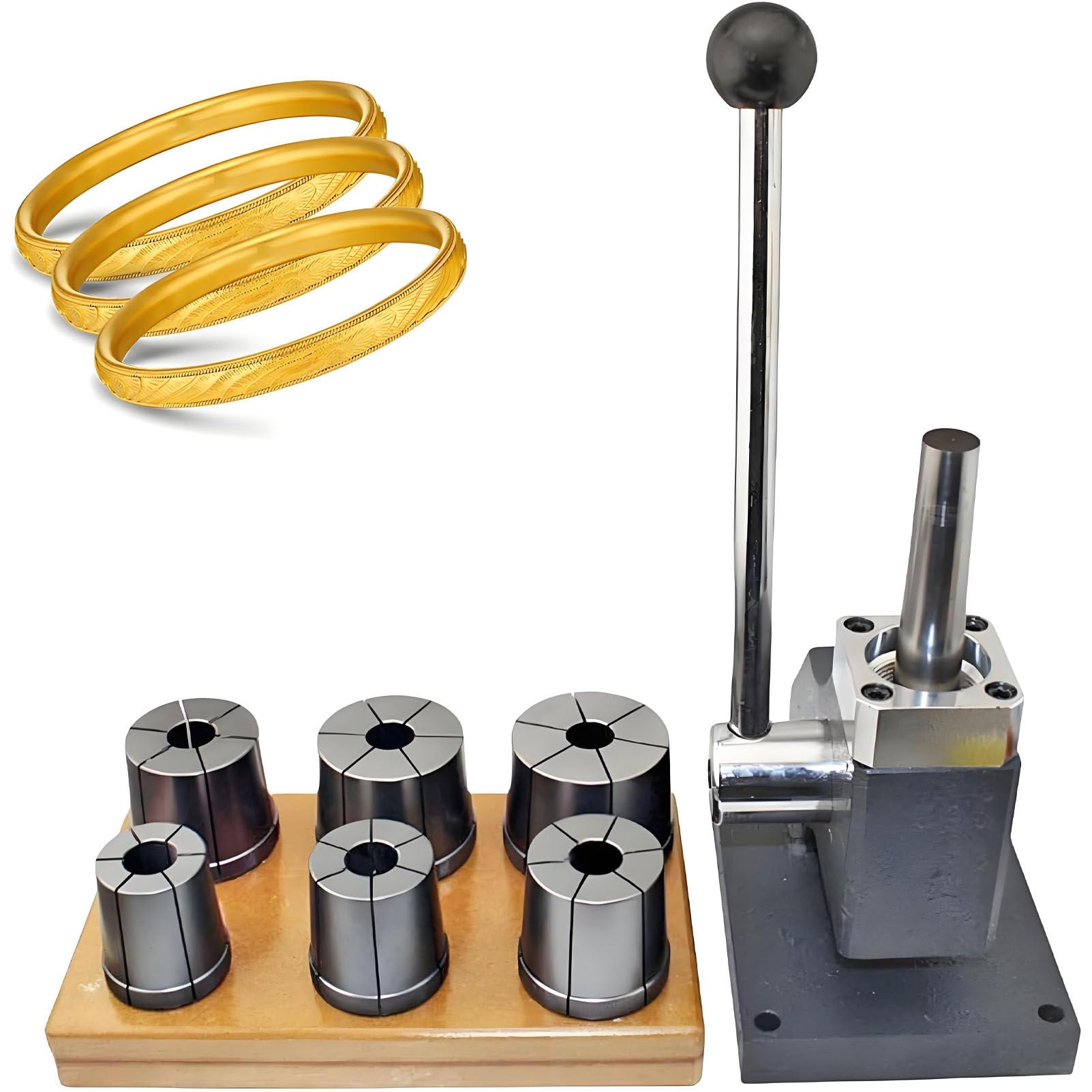 XNZJHPP Jewelry Bracelet Expander Tool - Stretching Machine with 6 Round Dies for Resizing & Repairing Bracelets, Necklaces & Rings - Essential Jewelry Making Equipment