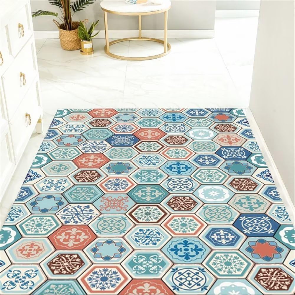 Tapis de sol gamer bleu et floral pour chambre de joueur moderne