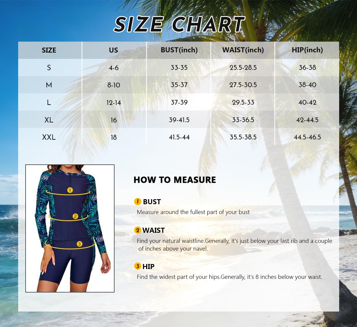 SHEKINI Damen 3 Teiliger Tankini Sets Langarm Rash Guard Reißverschluss Schwimmshirt Surfshirt Weste Bikinioberteil Badeanzug Badeshorts Sicherheits Sporty Radlerhose Schwimmanzug