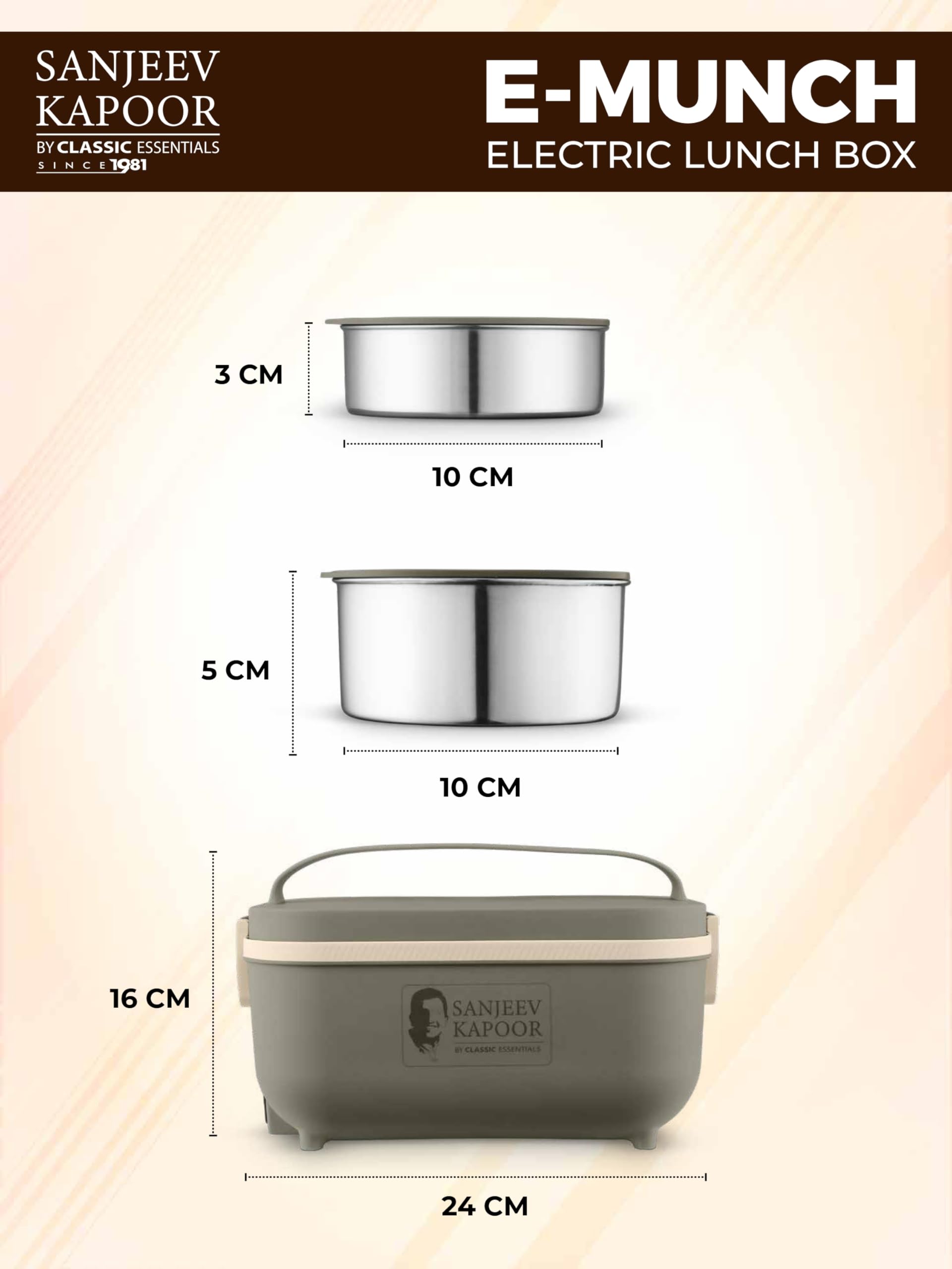 CLASSIC ESSENTIALS Electric Lunch Box Set - Hot Meals On The Go -9