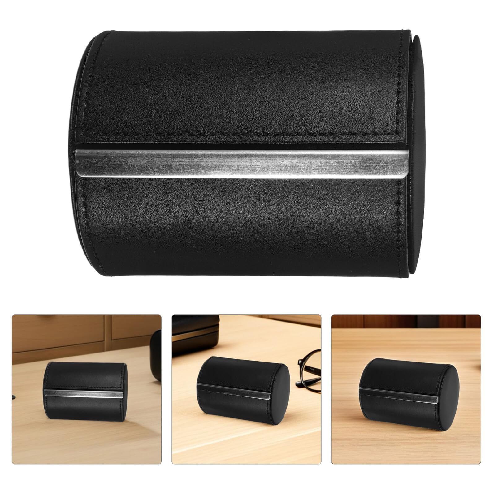 ORFOFE Custodia per Cravatte da Uomo Cilindrica in Pelle Pu Nera Chiusura Magnetica, Organizer Portacravatte da Viaggio e Scatola Porta Cravatte Singole per Uso Lavorativo e Cerimonie