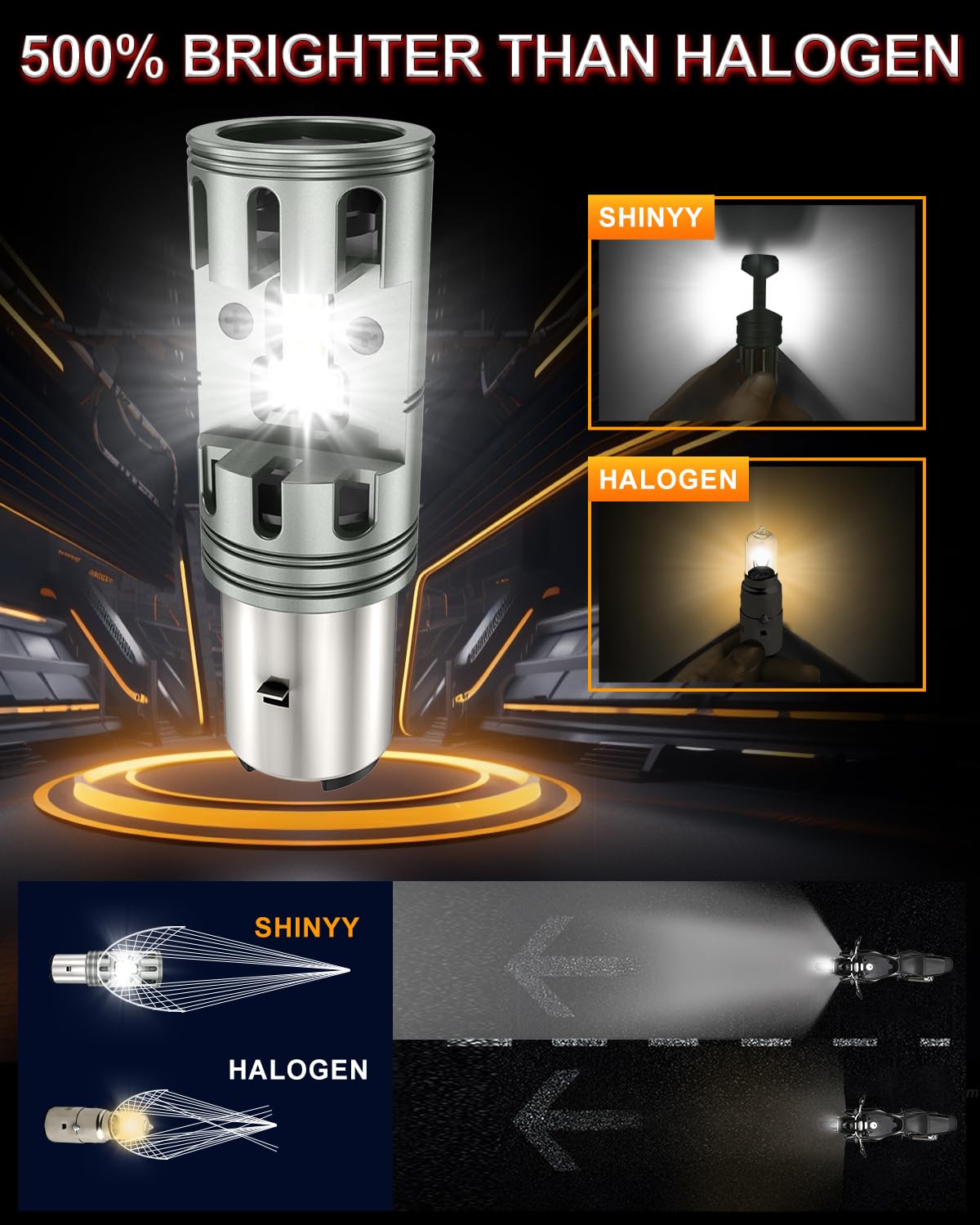 Lampadine LED BA20D S2 Per Moto - 12V 6000K Bianco, Per Abbaglianti E Anabbaglianti - Foto 11