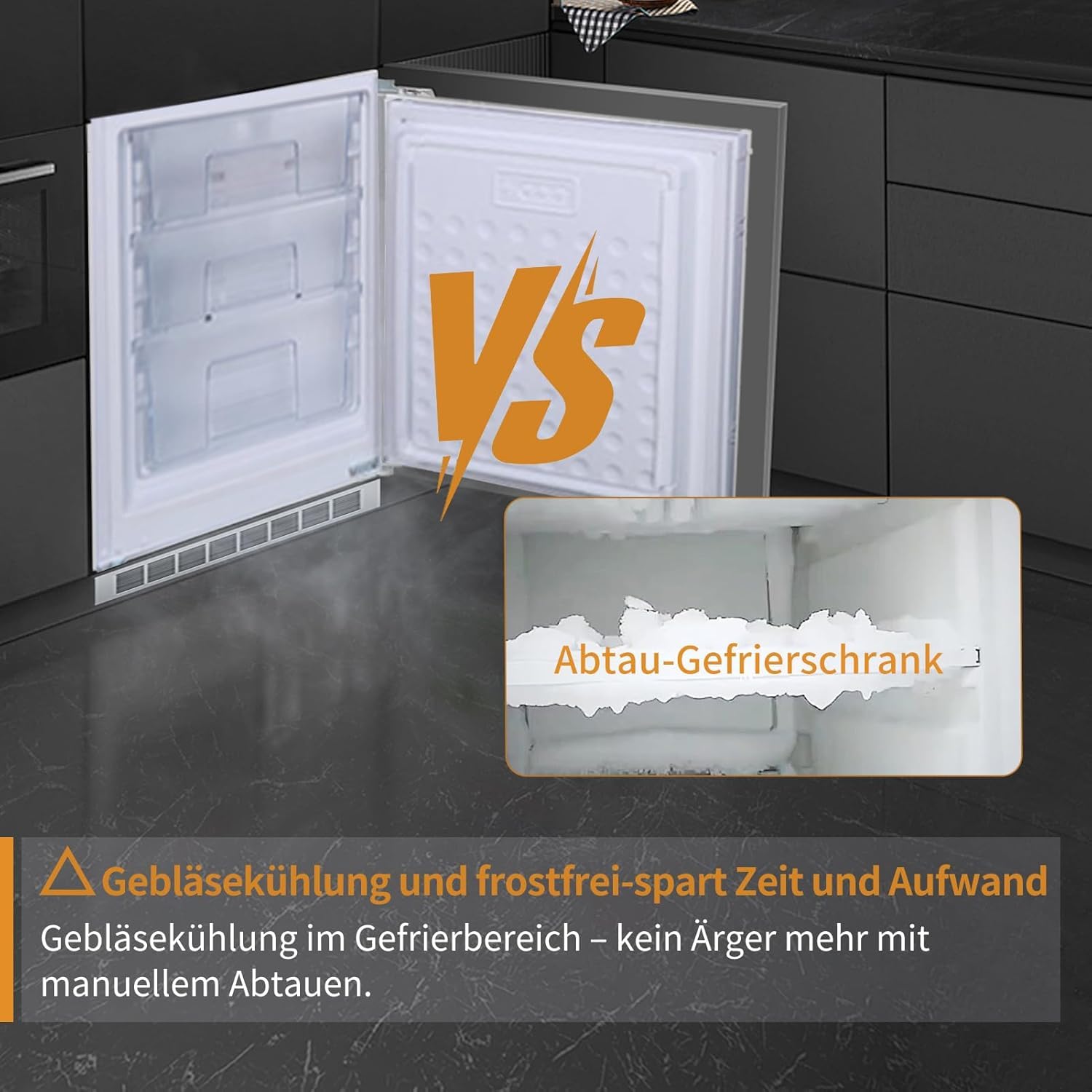 Einbaukühlschrank mit Gefrierfach 177 cm x 54 cm No Frost Plus 248L 186L/62L Energieeffizient Leise Türs Wechselbar
