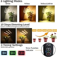 Vista 2 de bseah Luces de cultivo para plantas de interior, lámpara de crecimiento LED de espectro completo con temporizador de 3/9/12H, encendido y apagado