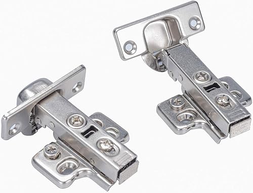Miniatura 3 de Luokim Bisagra oculta con tornillos para puerta de armario, cierre suave, acabado de níquel, 10 unidades