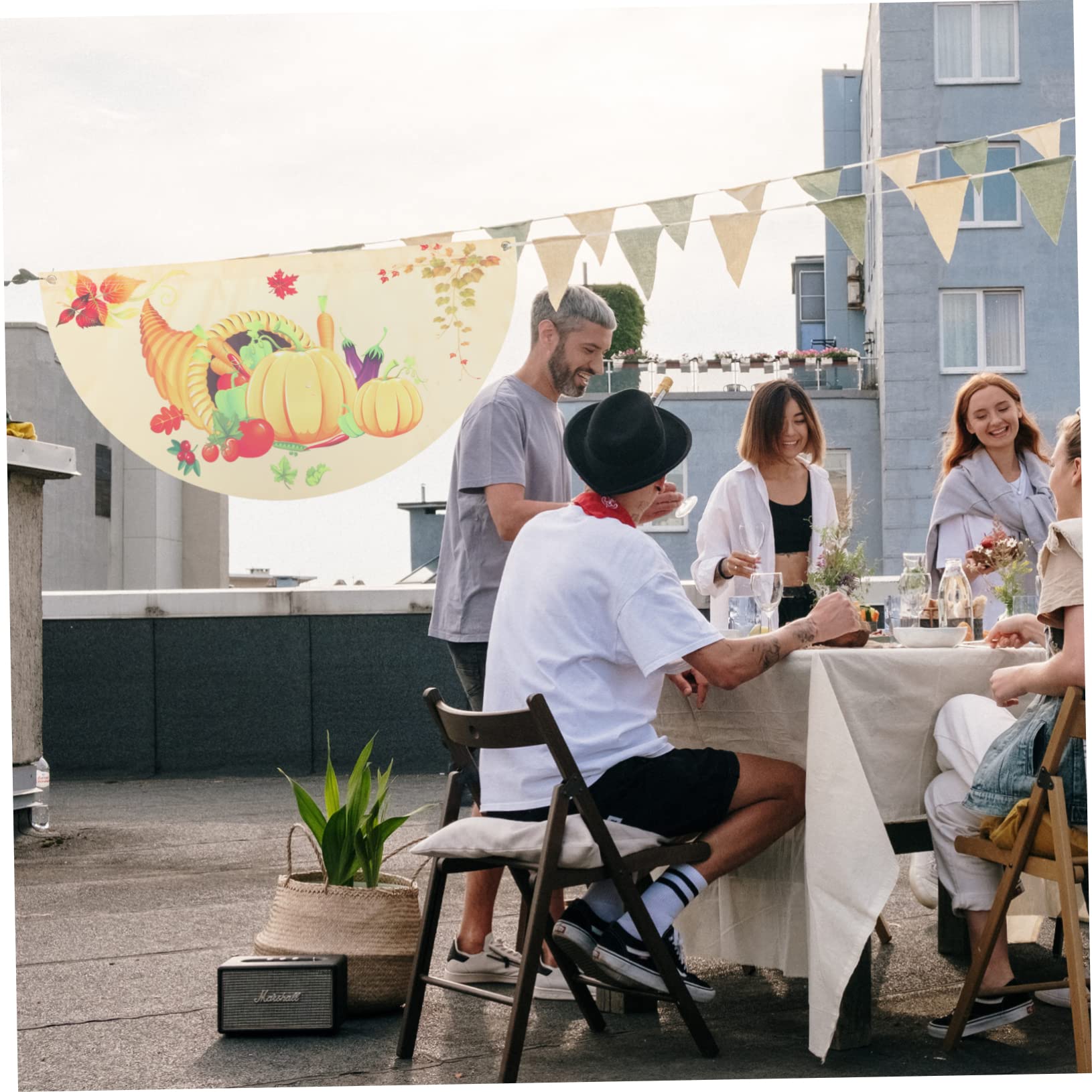 TOYANDONA 5 Sätze Herbst Gartenflaggen Dekoflaggen Für Außenbereich Für Terrasse Und Garten Hochwertige Polyester Flags Für Erntedankfest Dekoration 2 Stück * 5