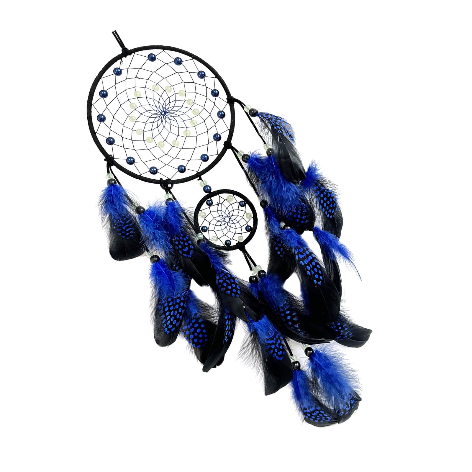 Dreamcatchers Windchimes with Feathered Tassels and Night Glowing Beads Hanging Ornament Home and Bedroom Wall Decors Feathered Windchimes