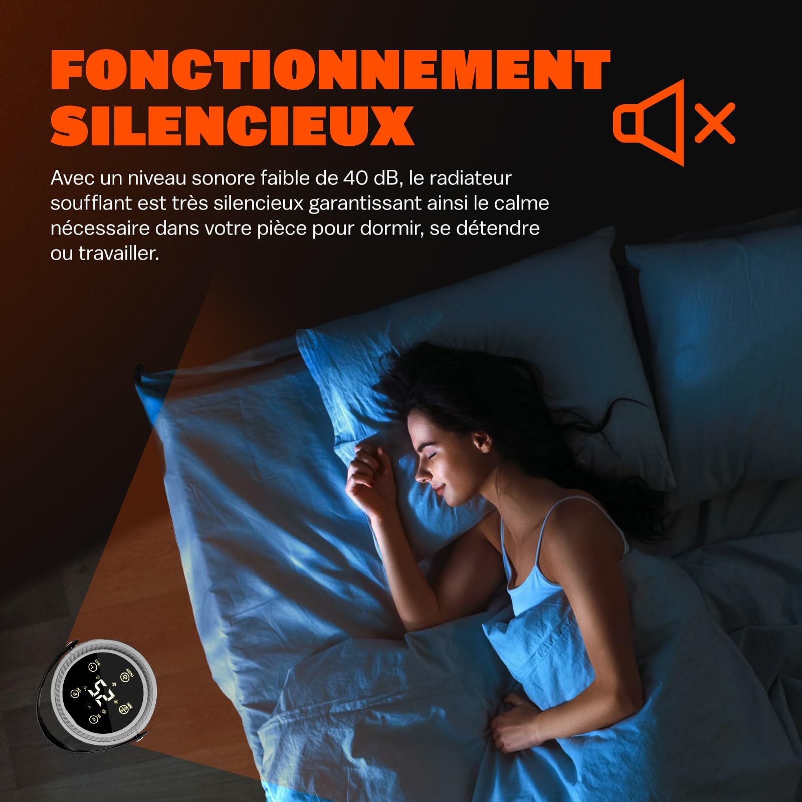 MONZANA® Radiateur soufflant blanc céramique 2000W 15-35°C économique oscillation 70° chauffage d'appoint salle de bain