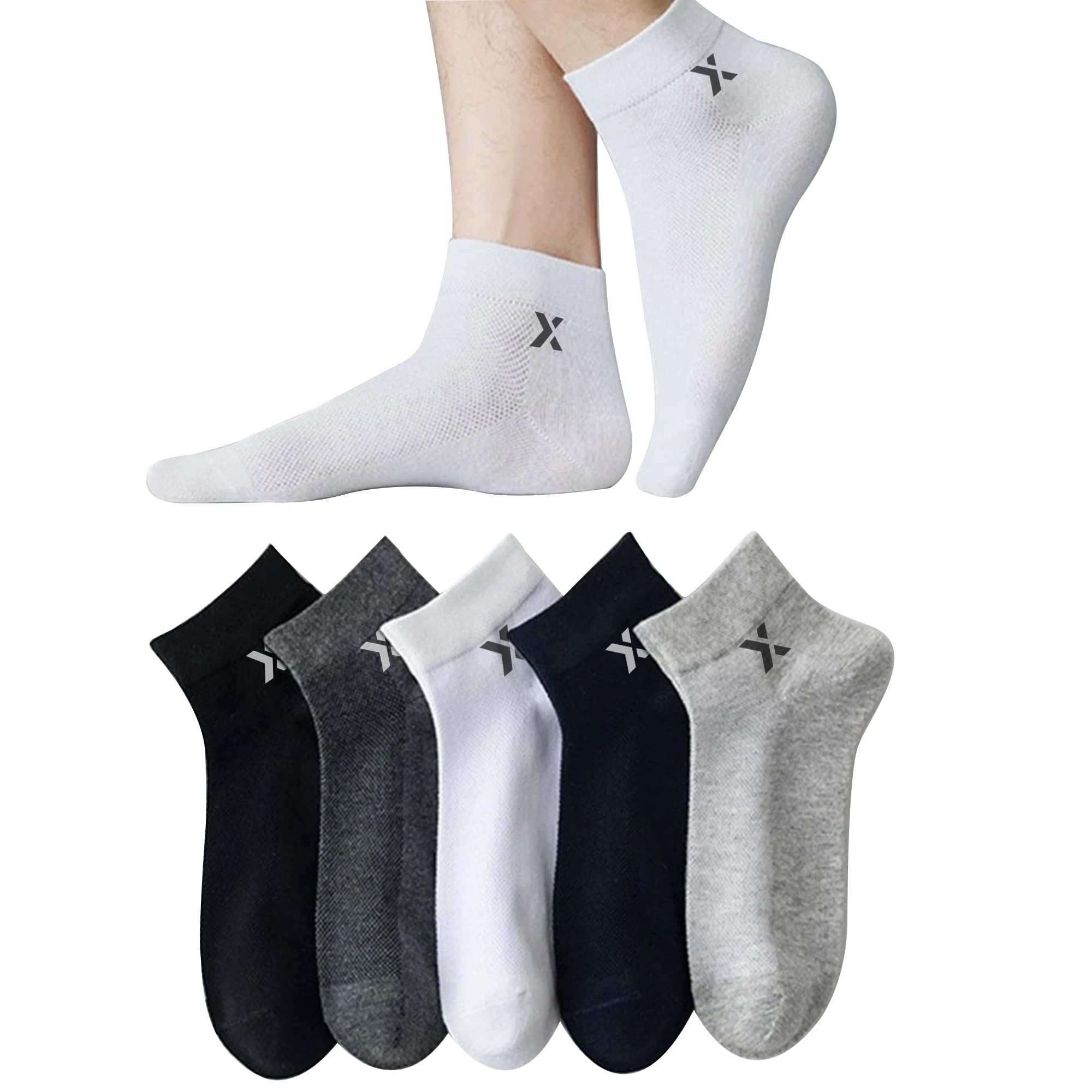 UNAAR CLOUD Bamboo Socks for Men | Ankle Length | Odour-Free & Breathable | Padded Base & Anti-bacterial | 5X Softer than Cotton Socks – Pack of 5