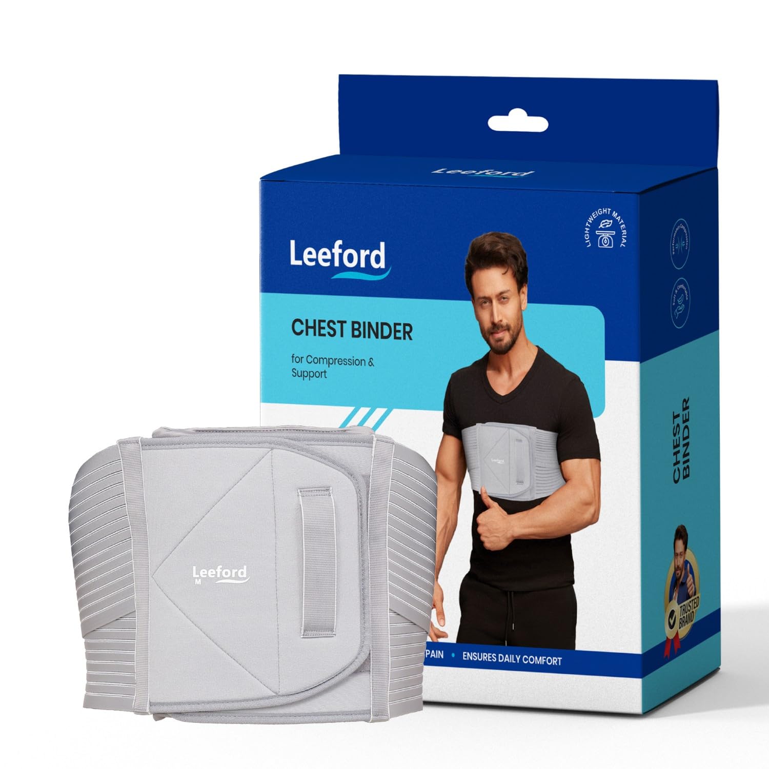 Leeford Ortho Chest Binder | Chest Support Belt for Post-Surgery, Sternotomy & Recovery | Reduces Pain, Swelling & Chest Movement | For Men and Women Size - L-image-2