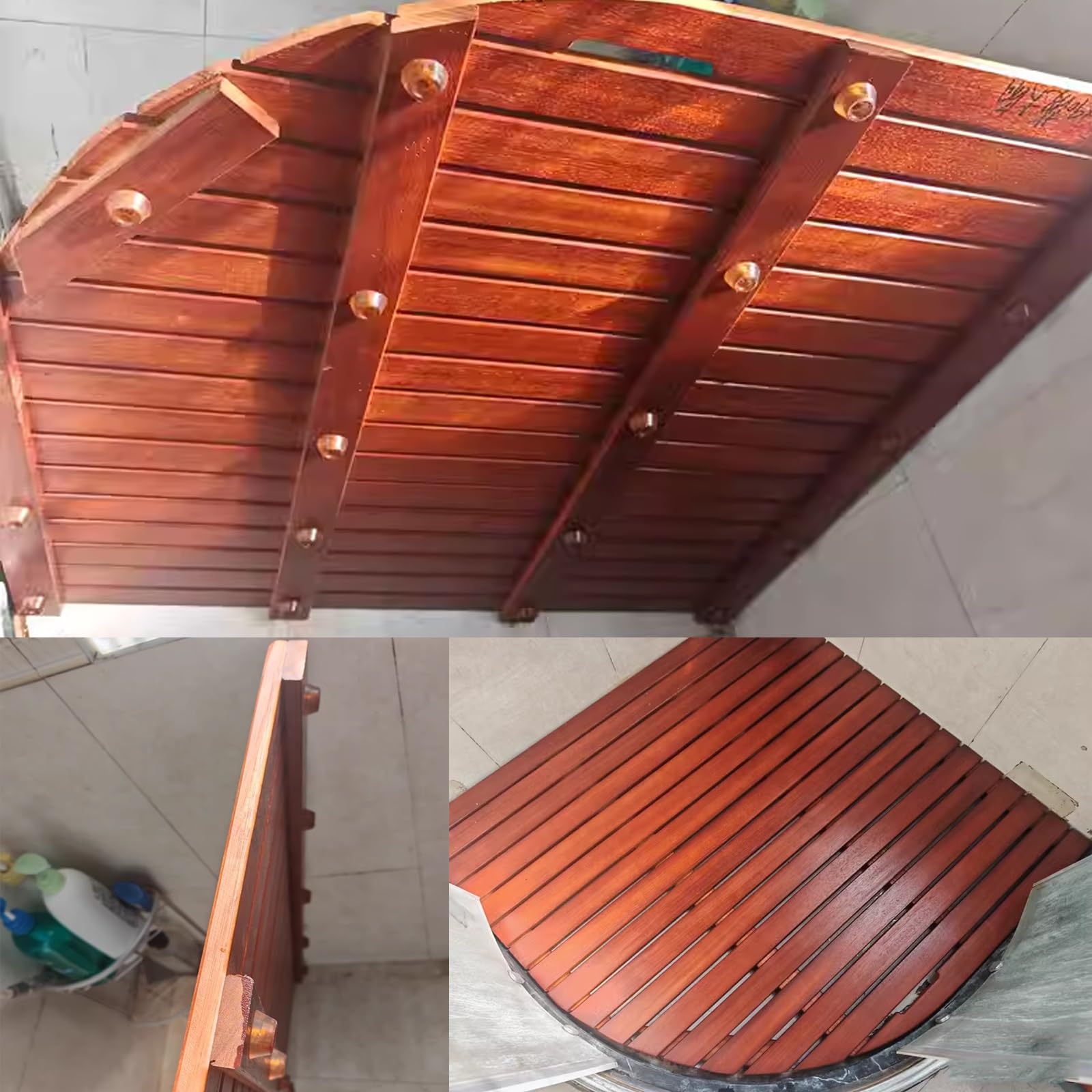 Pedana Doccia in Legno,Pedana Doccia Legno Naturale,Pedana in Legno,Grata Doccia Legno di Lusso,Doccia Legno,Grigliato,Tappetino Doccia,per Pavimento del Bagno(W40xL70cm/W16xL28in)