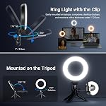 NEEWER Basic 5" Ring Light for Video Conference Lighting, Clip on Light Kit with Desk Tripod Stand for Monitor Laptop Computer Zoom Call Live Streaming Remote Working Learning Video Recording, BR60