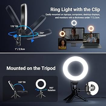 Amazon.co.jp: NEEWER BASICS 5インチ リングライト クリップ＆卓上