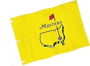 Golf Flag with Grommets, Double-Side Printed Augusta National Flag, 420D Nylon Golf Pin Flags, Putting Green Flags for Golf Course Driving Range Collection, 14" H x 20" L, Yellow