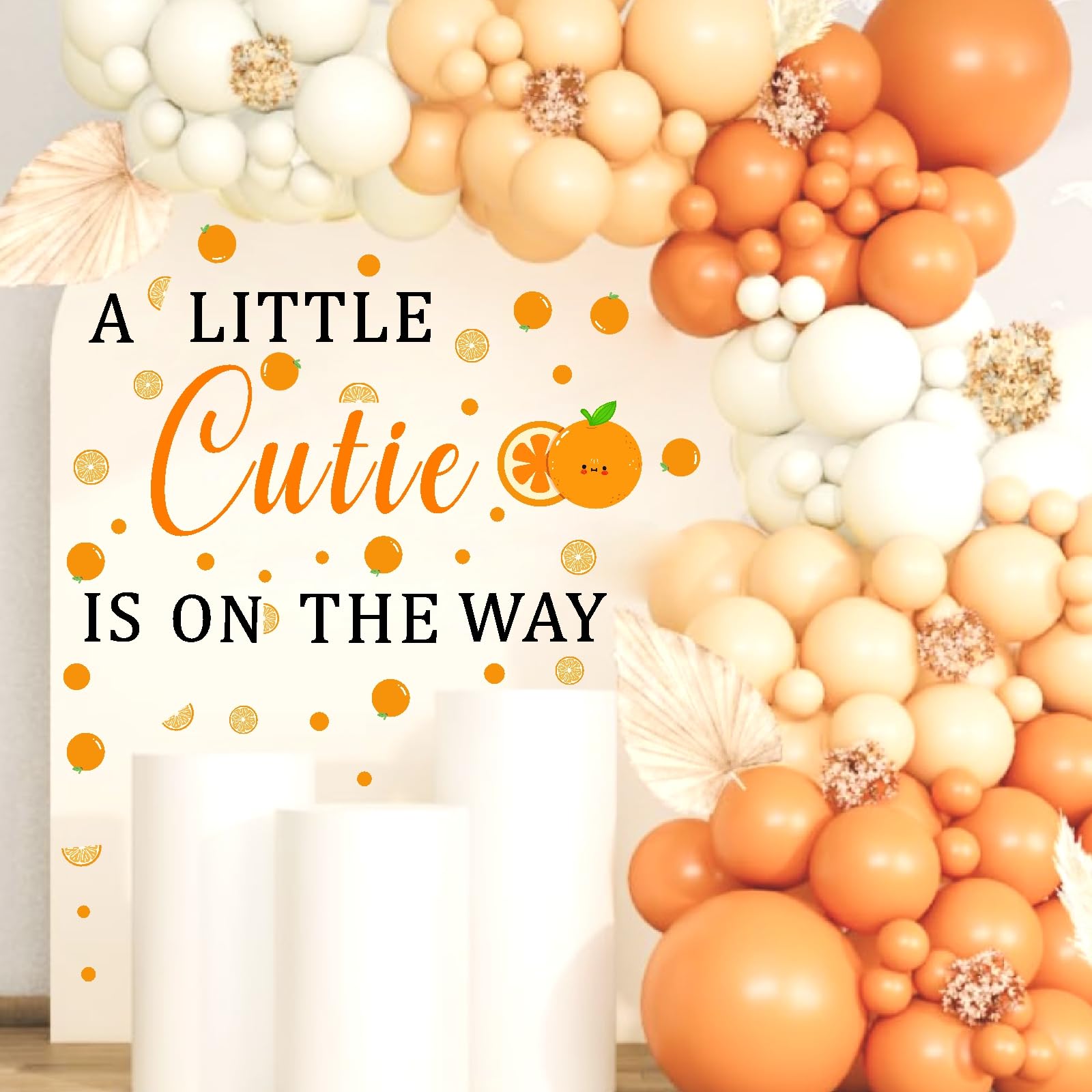 Baby Shower Backdrop Decal - 'A Little Cutie Is On The Way' Wall Sticker For Gender Reveal