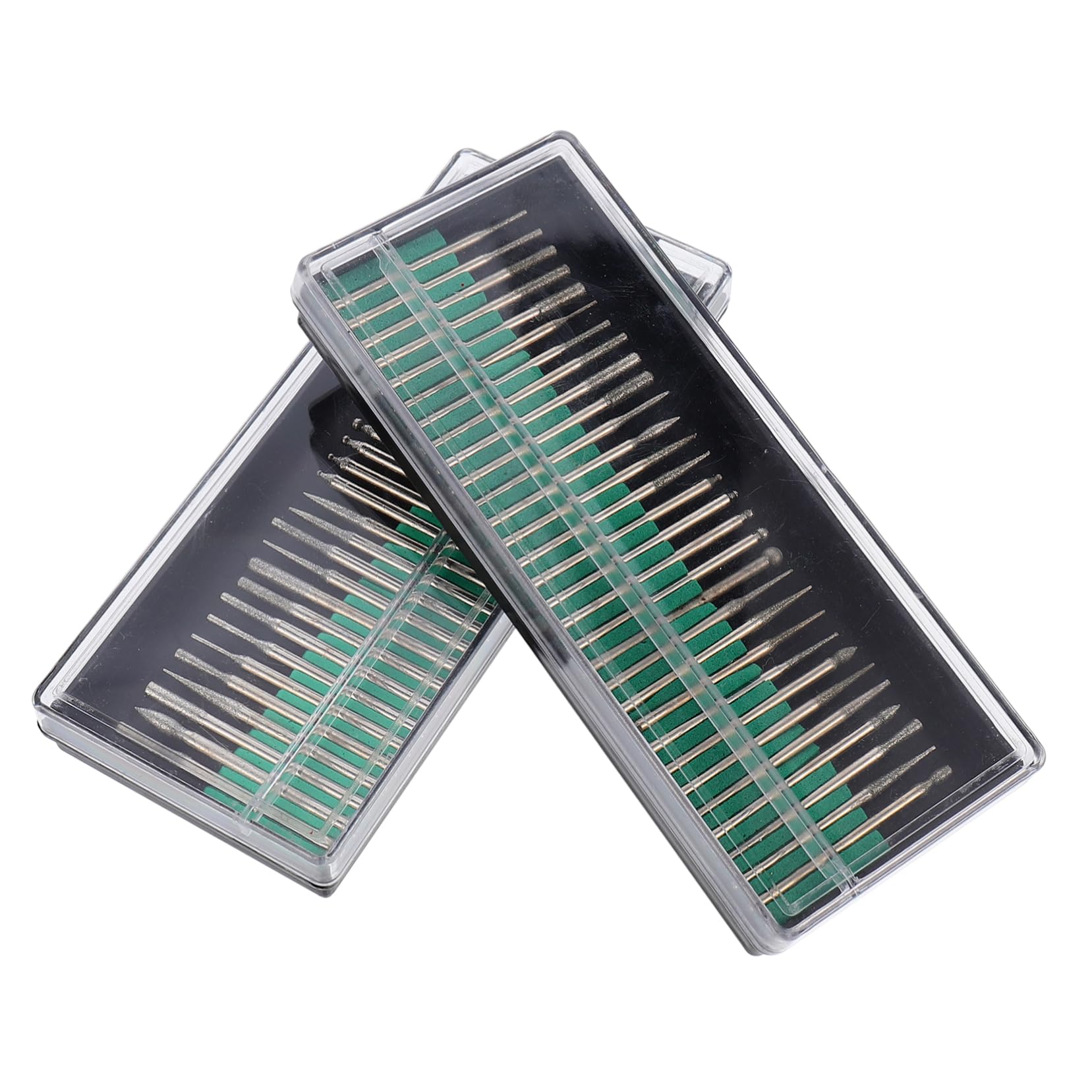 BUGUUYO Complete Set of 60 Diamond Burrs Bits Ideal for Glass Metal Stone Ceramic Wood Plastic Rotary Tool Bits Drill