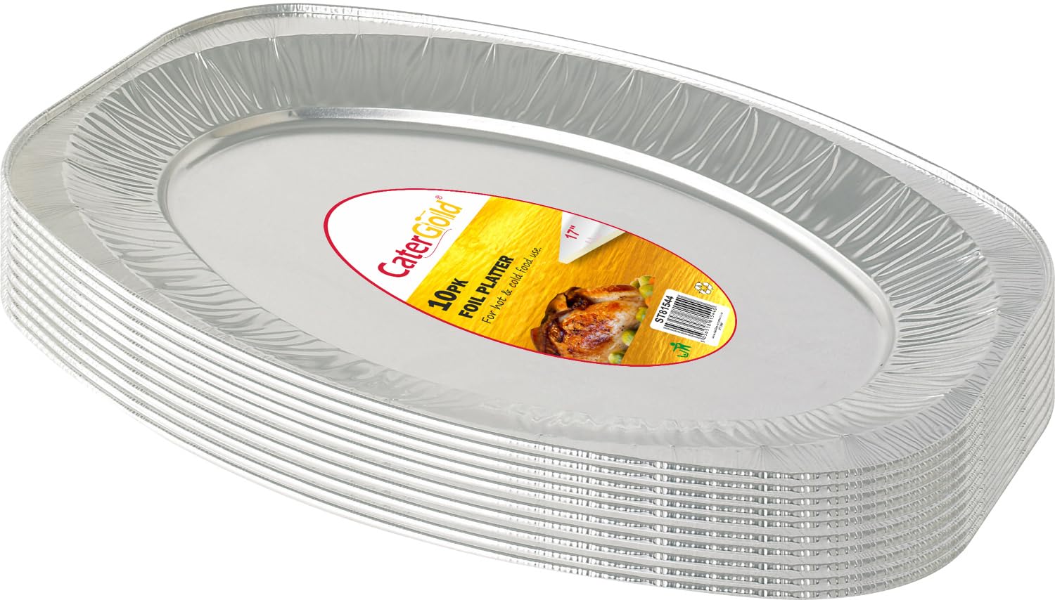 Foil Platter Premium Aluminium Parties Buffets Home Office Catering Freezer Microware Oven (17" Set of 5)