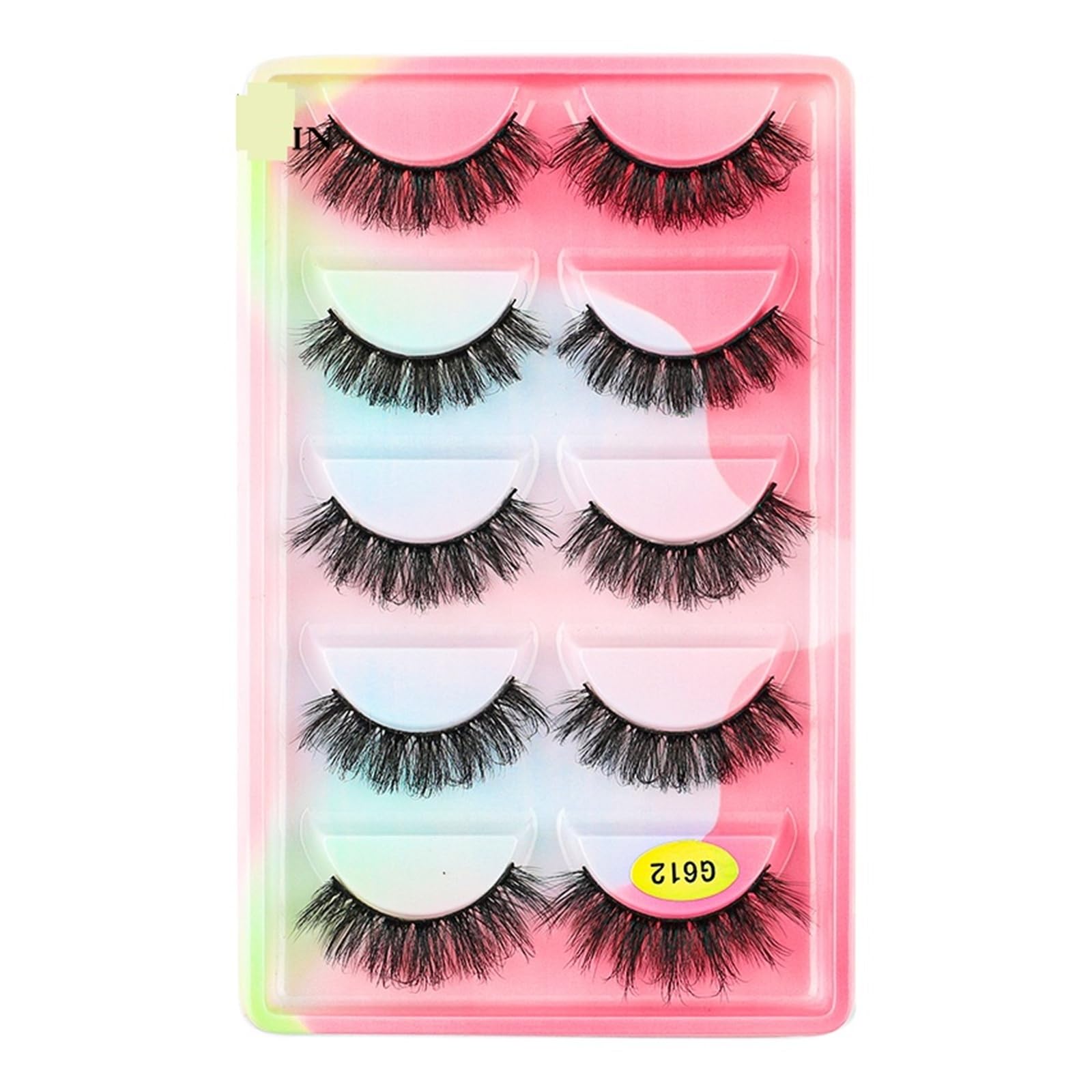 UAMOU Mink Lashes Bulk 5 Paar natürliche lange künstliche Wimpern Cilios Nerz 3D Falsche Wimpern Make-up Flauschige Wimpern maquillaje Cheerfully (Color : G612CS, Size : 10 BOXES (50 pairs))