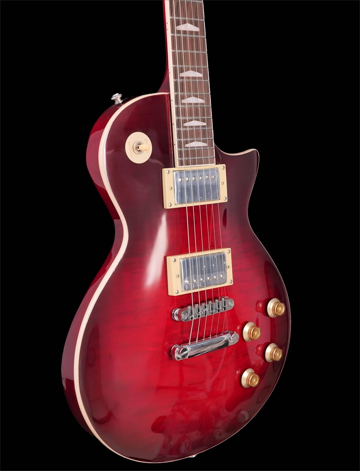 KGD Electric Guitar, Mahogany Body & Neck, 22 Fret Rosewood Fingerboard, 6-String Professional Fixed Bridge,Professional/Full Size/Electric Guitars for Adults (red)