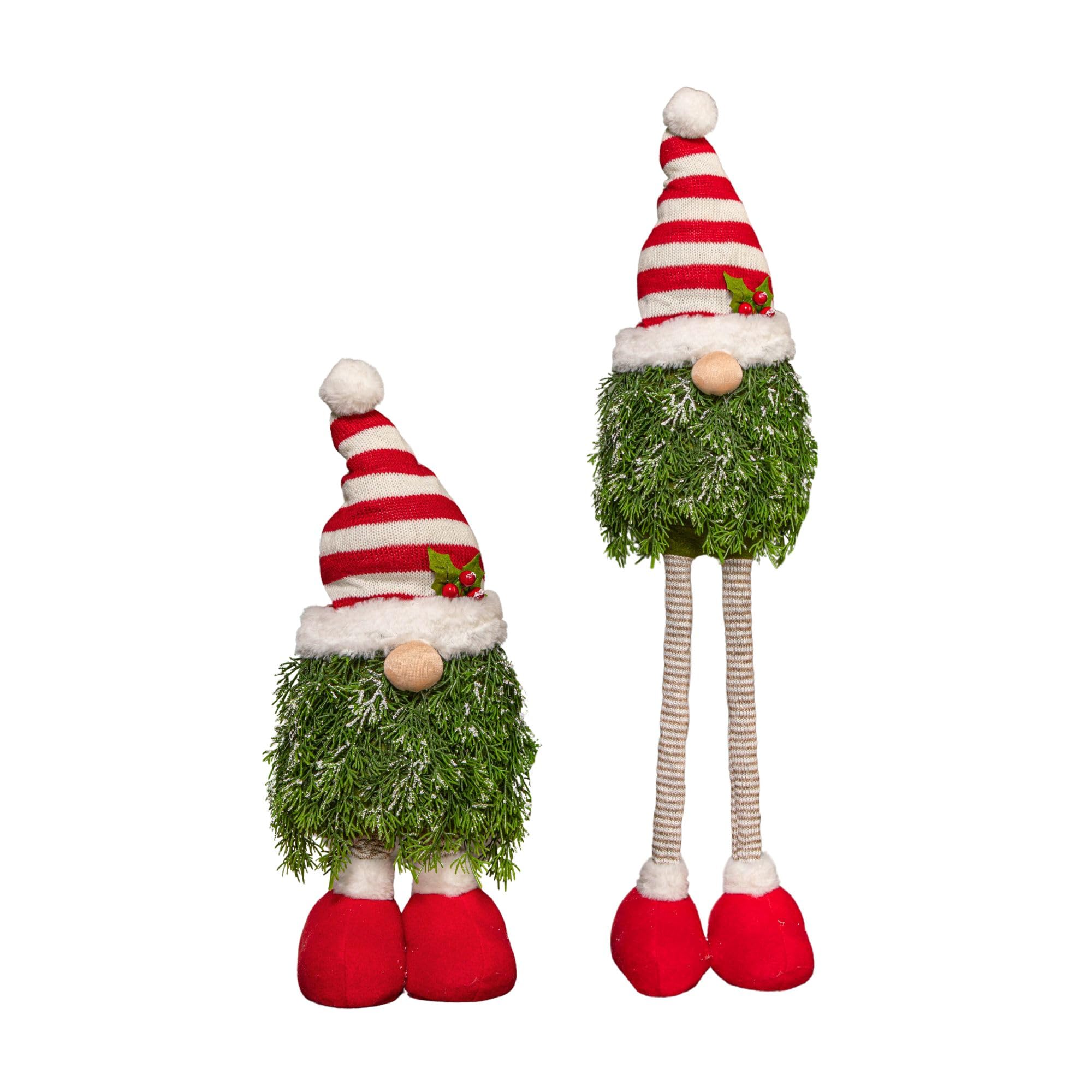 Samuel ALEXANDER 76cm Red and White Christmas Tree Standing Gonk with Striped Hat and Extendable Legs