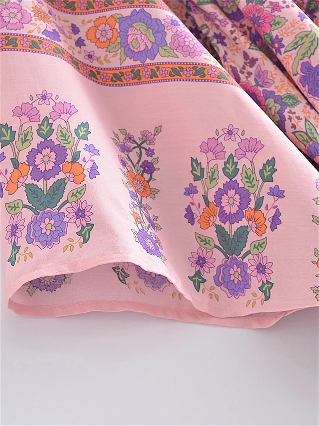 Disimlarl Kimono da donna con stampa floreale, stile bohémien, scollo a V, copricostume, maniche a pipistrello, bikini