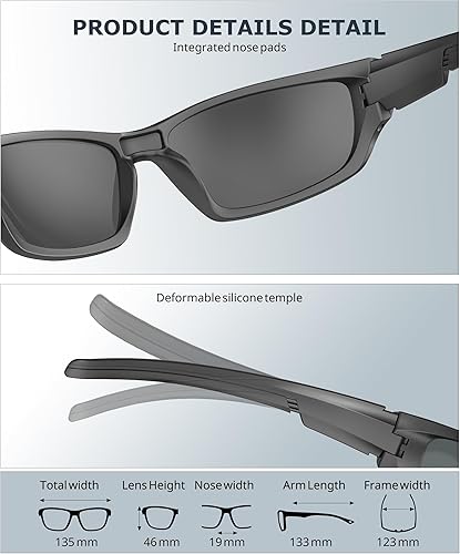 Miniatura 5 de KALIYADI Gafas de sol polarizadas para hombre y hombre, gafas de sol para mujer gafas de sol con protección UV400 para ciclismo, pesca, correr