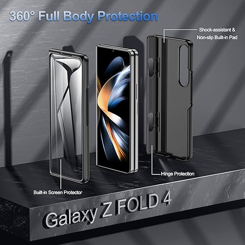Miniatura 6 de Funda para Samsung Galaxy Z-Fold-4 protección de bisagra y soporte oculto con protector de pantalla integrado 360 Full Protective Antideslizante
